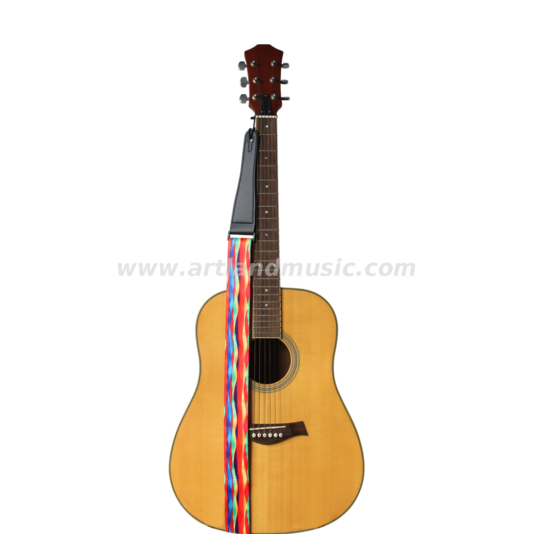 Correa de guitarra arcoíris con bolsillo para púas (GSW01)