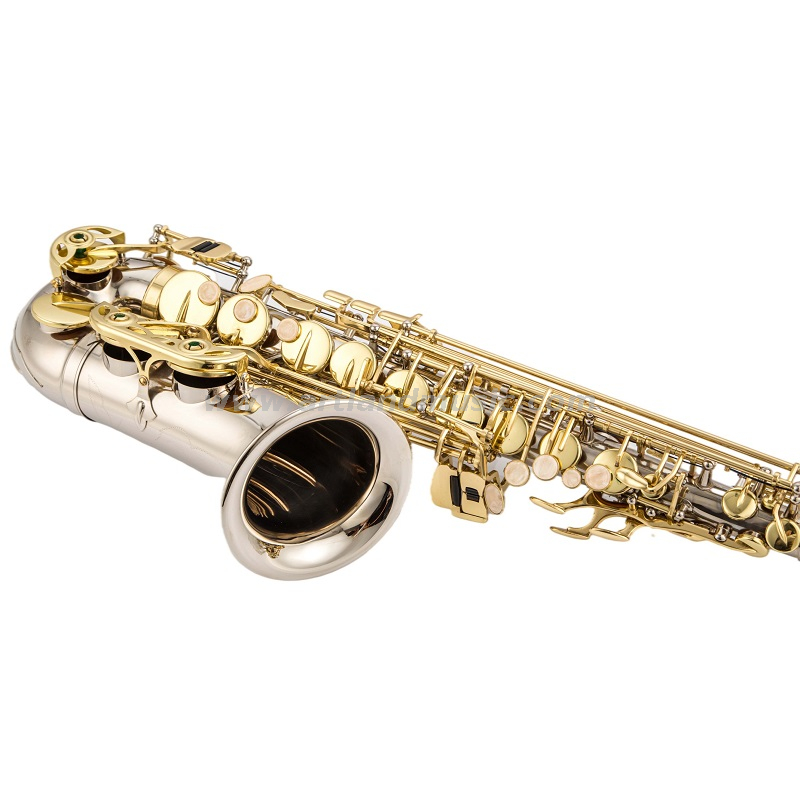 Eb Alto Saxophone Nickel Hand Body con llave de laca dorada (AAS5505NL)