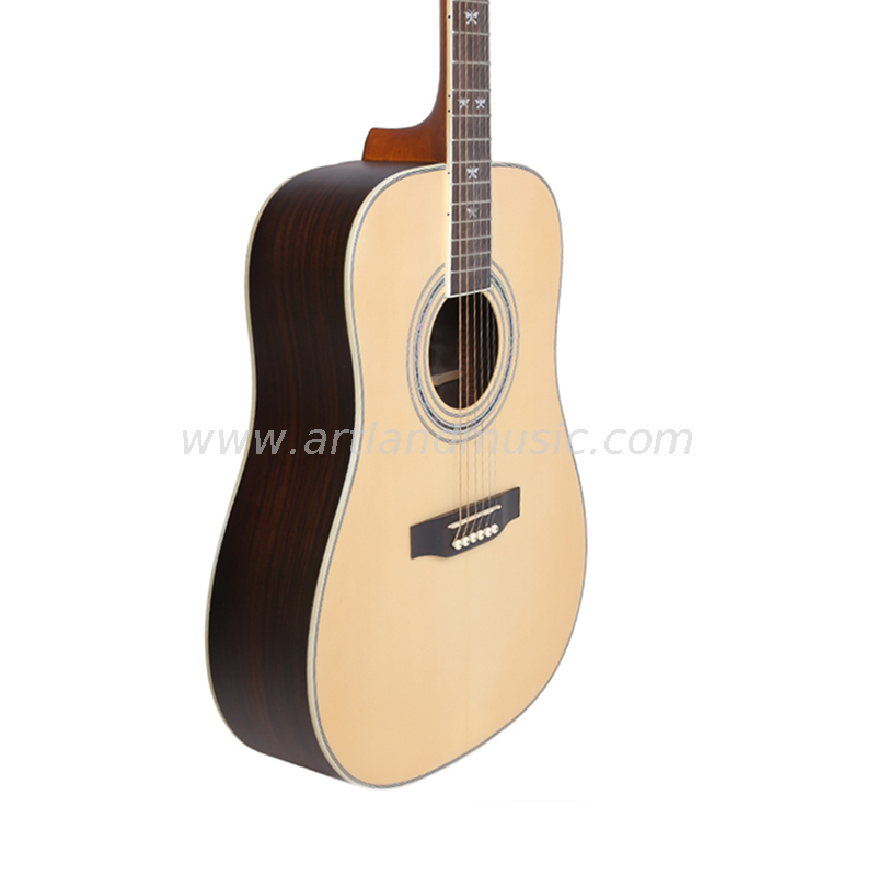 Proveedor de guitarra acústica Guitarra acústica trasera y lateral de palisandro con tapa de abeto (AG4218)