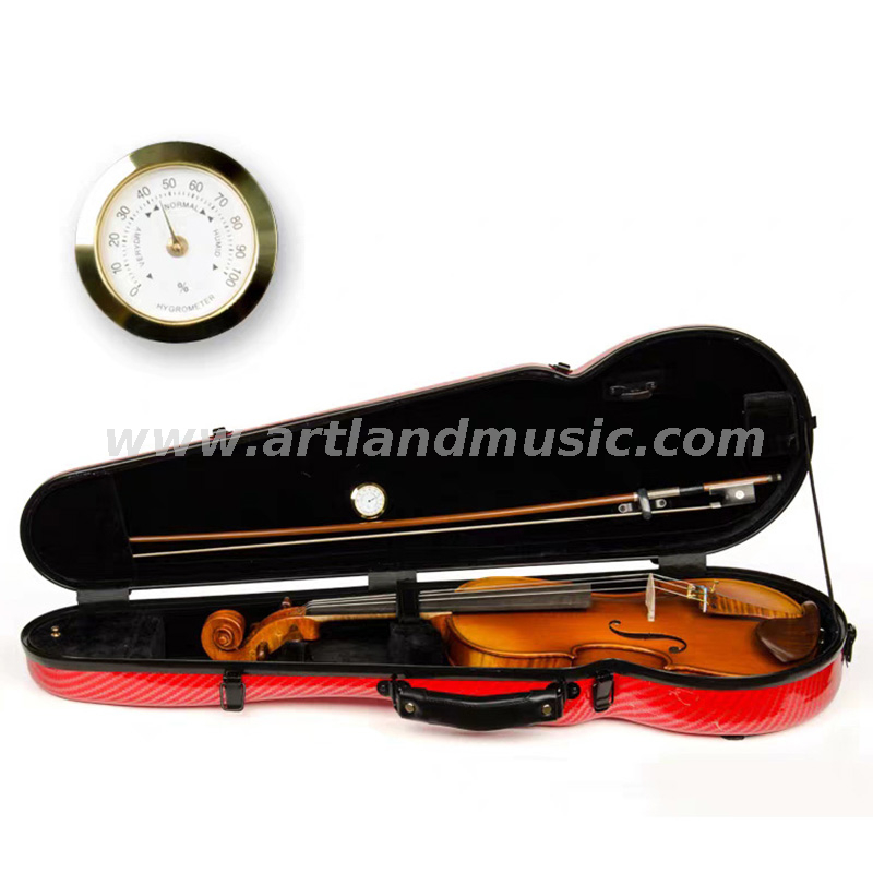 Estuche de violín de luz triangular compuesto de fibra de carbono rojo (SVC002P)