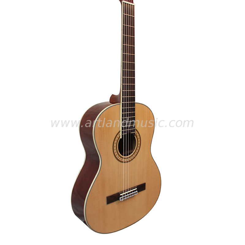Guitarra clásica con parte trasera y lateral de palisandro con tapa maciza de abeto (CG968)