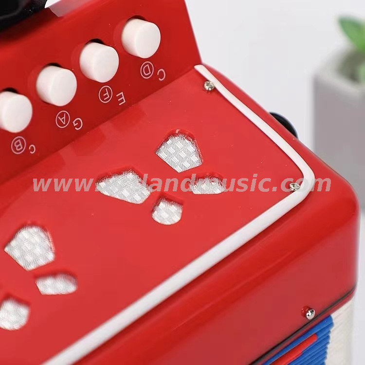 7 Key 2 Bass Mini Pequeño Juguete Piano Acordeón Niños Niños Instrumento Musical Educativo, Regalo con Caja de Color