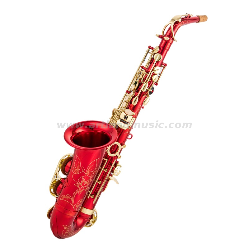 Eb Alto Saxofon Gold Lacquer Key Red Cuerpo