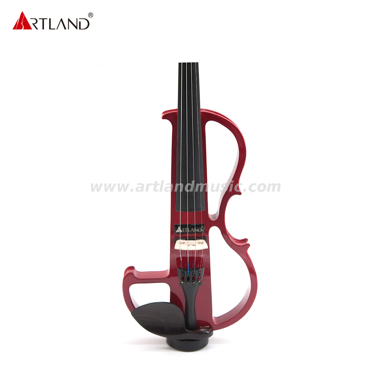  Violín eléctrico de madera roja con arco de color rojo (EV003)