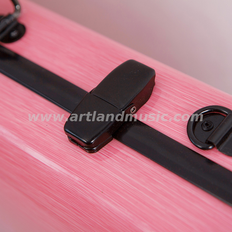 Estuche de violín oblongo compuesto de fibra de carbono rosa (SVC005P) Ligero