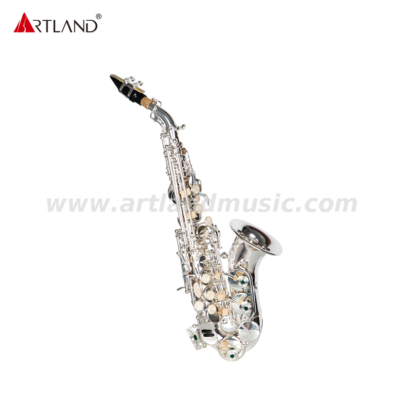 Saxofón soprano curvo de estudiante con acabado plateado ASS3510S