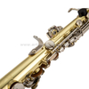 Llave de níquel lacado dorado de saxofón soprano, con cuello curvo recto (ASS5505GN)