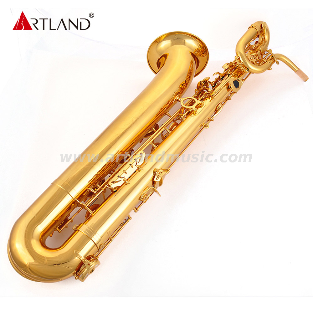 EB Key Golden Lacquer Finish Saxofón de barítono profesional (ABS5506)