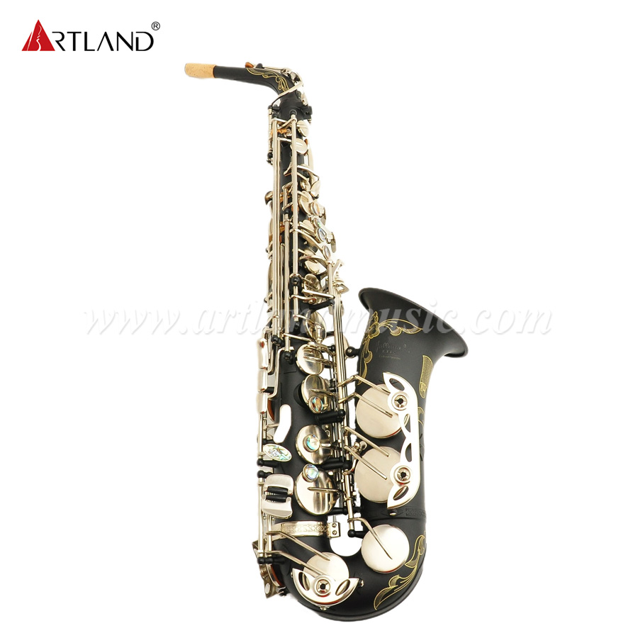 Saxofón Alto Mib Negro Mate Con Llave De Níquel (AAS6508)