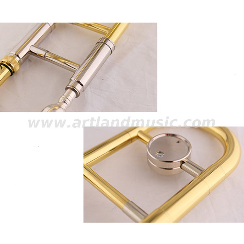 Trombón de llave tenor Bb/F de laca dorada (AT800)